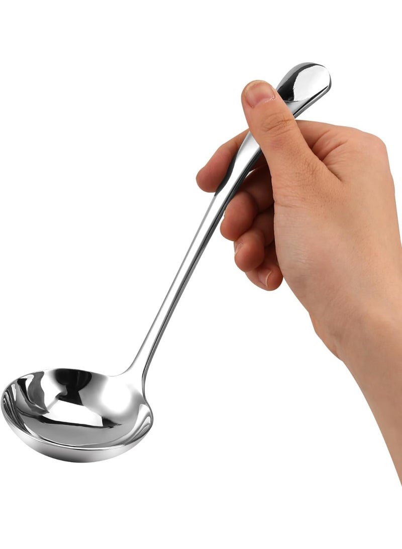 7.9 Inch Silver Small Gravy Soup Ladle, 18/10 Stainless Steel, 1 Pc, Kitchen Ladle - Image 1